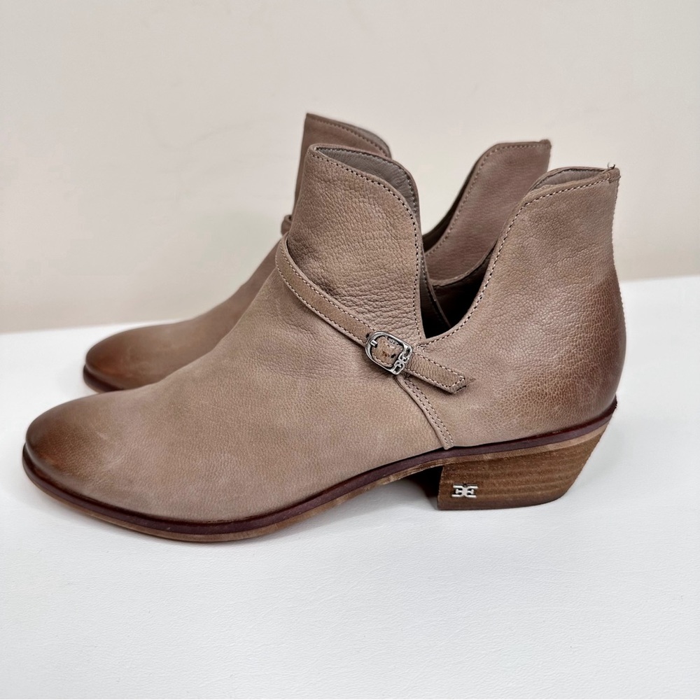 Sam Edelman Palmer Leather Cut-Out Ankle Boots Tan SZ 7.5 - Picture 3 of 15